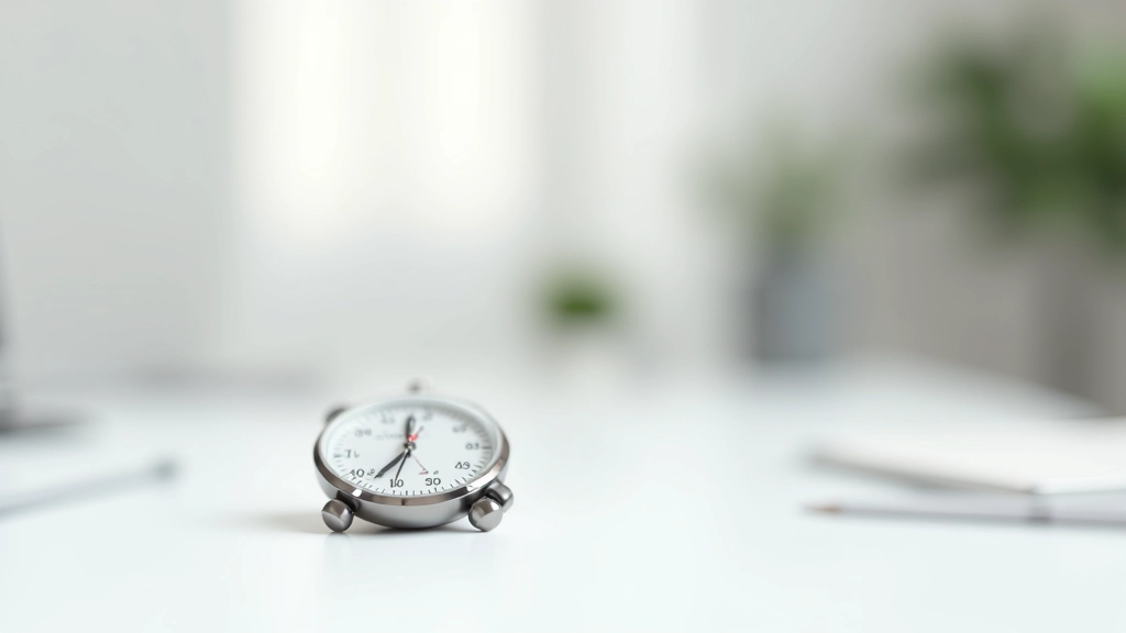Chronomètre vintage sur fond blanc, minuterie de productivité et gestion du temps